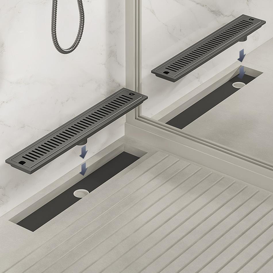 Серый слив для душа на балконе ванной комнаты 304 из нержавеющей стали с длинным линейным быстрым сливом, боковой слив 20 30 40 50 см