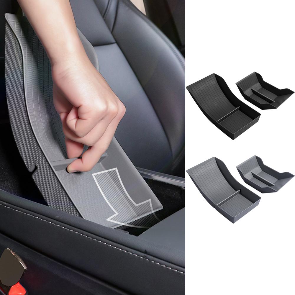 Car Center Console TPE Lower Storage Box for Tesla Model Y 3 2020-2024 2024 Central Control Armrest Organizer Pad