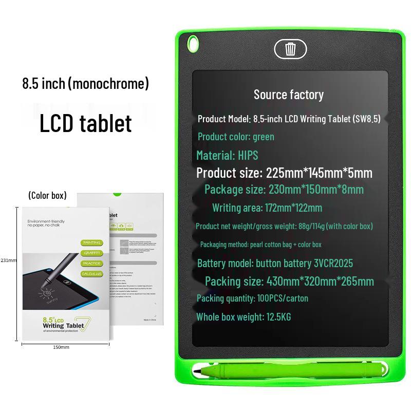 ЖК-планшет для письма - 12"/10"/8,5"/4,4" Доска для письма и рисования для детей