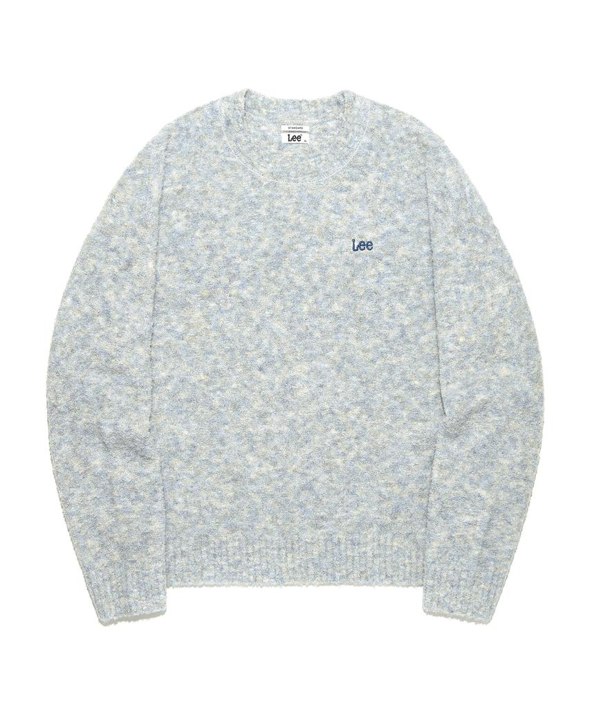 LEE Boucle Chain Embroidered Logo Knit Light Blue
