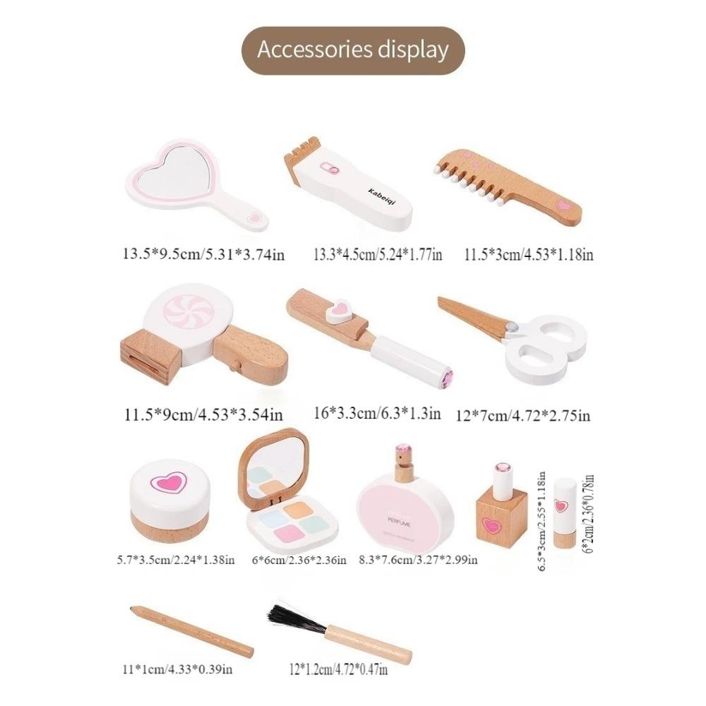 Children's Makeup Bag, Toy Play, Wooden Princess Simulation Makeup Tool, Little Girl Gift
