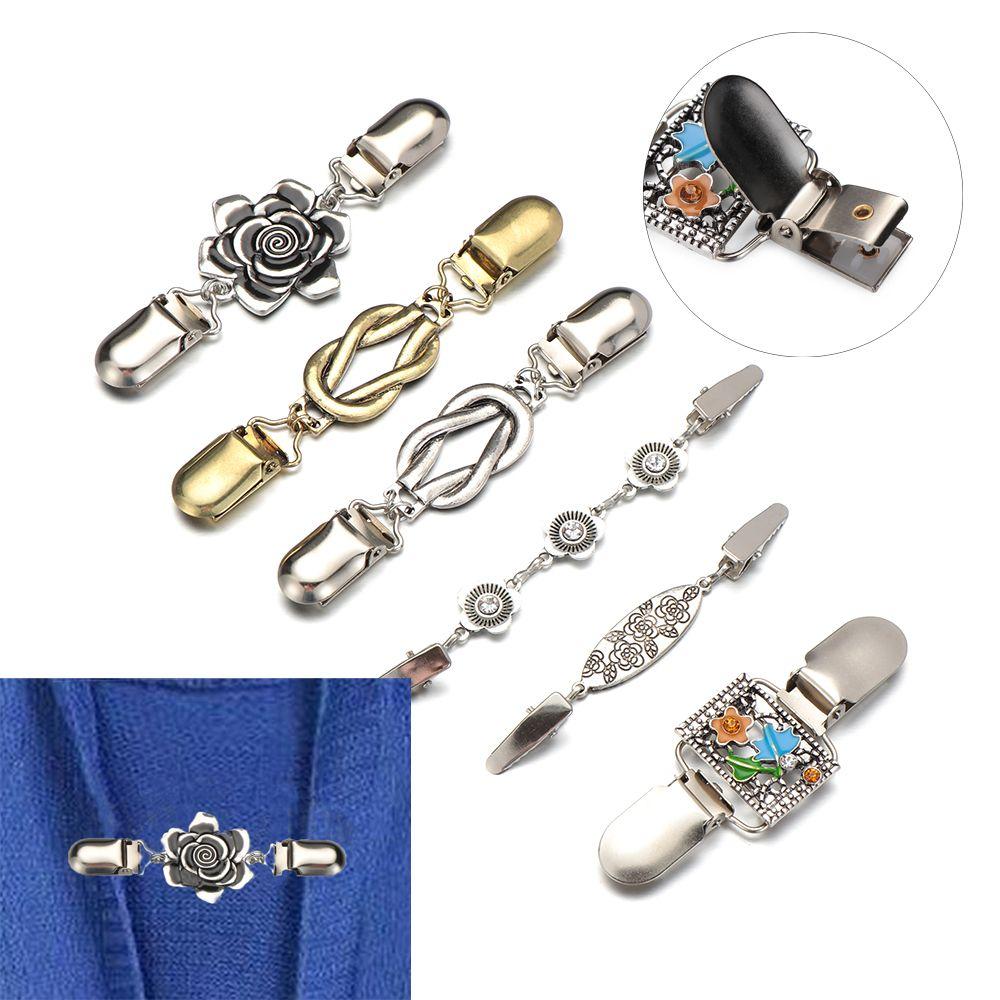 Gift Flower Retro Rhinestone New Shawl Brooch Cardigan Clip Duck Clip Clasps Sweater Blouse Pin