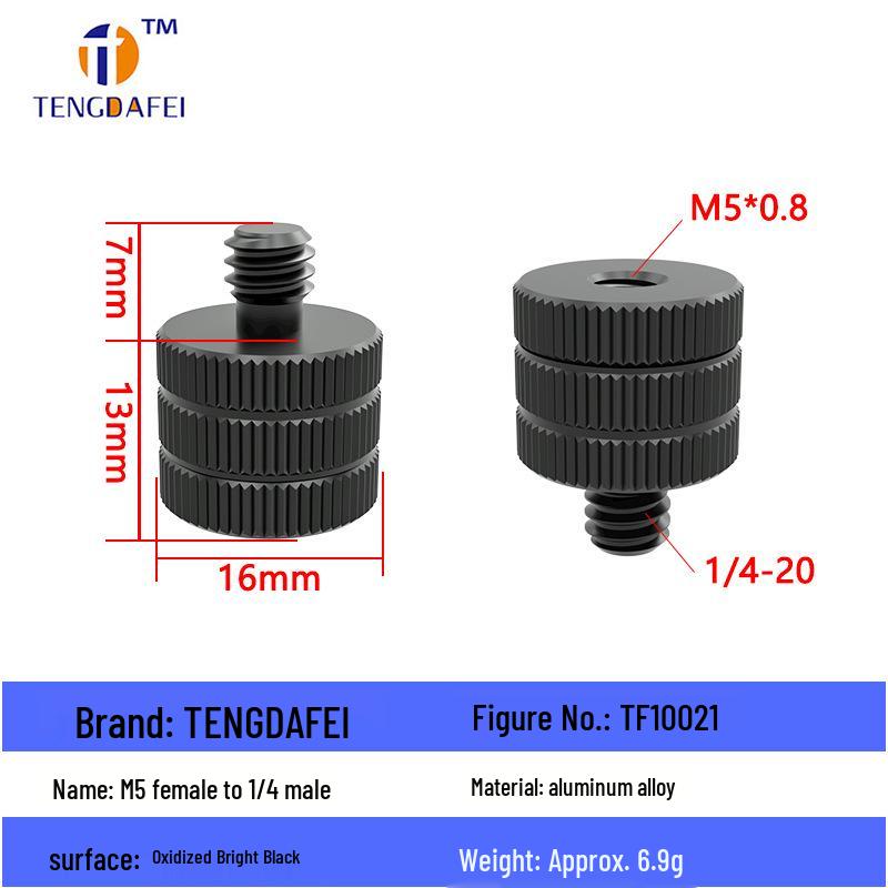 Reversible 1/4" Male To 3/8" Female Adapter for Camera Tripod Ball Head with M4-M8 Conversion Screws