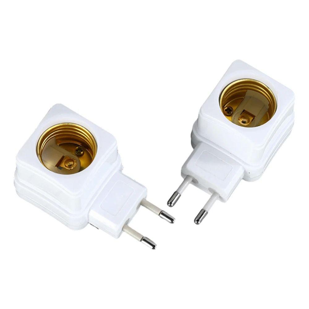 1/2Pcs Plug Lamp Holder Bulb Socket EU Plug Adapter Integrated With On/Off Switch Lamp Base Lighting Accessories Spiral Pattern