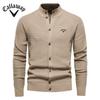 Callaway Вышитый осенне-зимний новый тренд однотонный кардиган мужской свитер деловой высококачественный свитер вязаный свитер