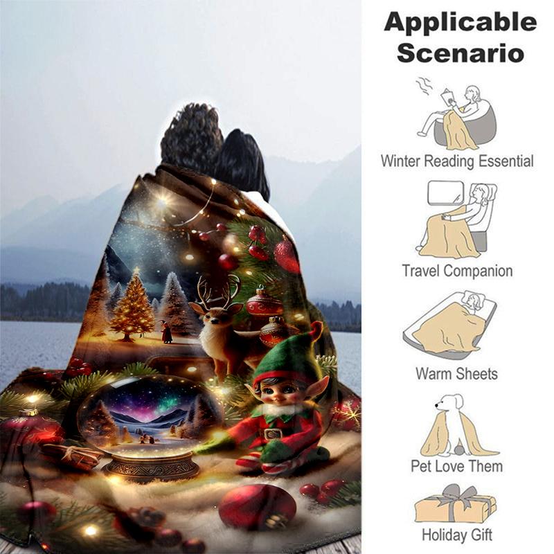 1Pc Christmas Night Fantasy Blanket Soft And Comfortable Casual Warm Camping Travel Christmas Halloween Gift M292125