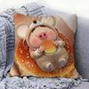CUTE Pig Pillow Covers Cartoon Sofa Decorative Home Double-sided Printing Short Plush Cute Cushion Cover