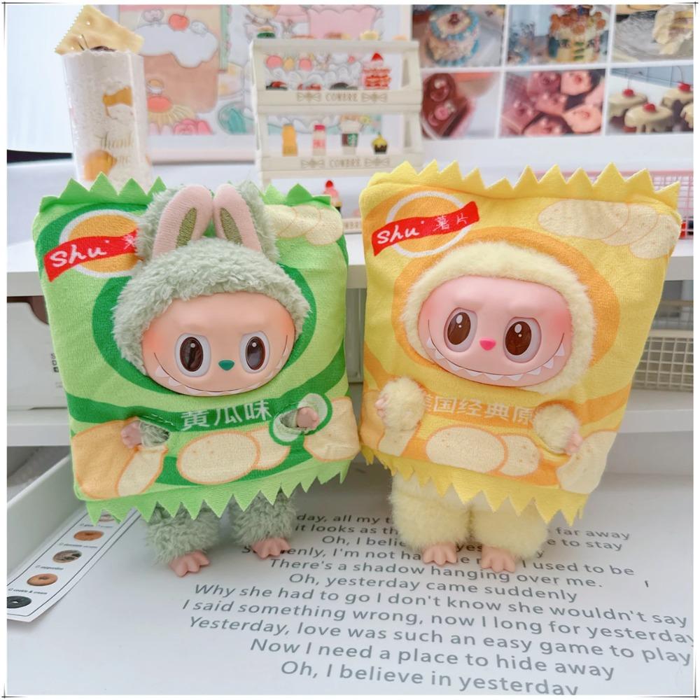 Набор нарядов для кук Labubu Wacky Mart - Креветка и Картофельные чипсы Мультяшные костюмы и аксессуары для кукол DIY