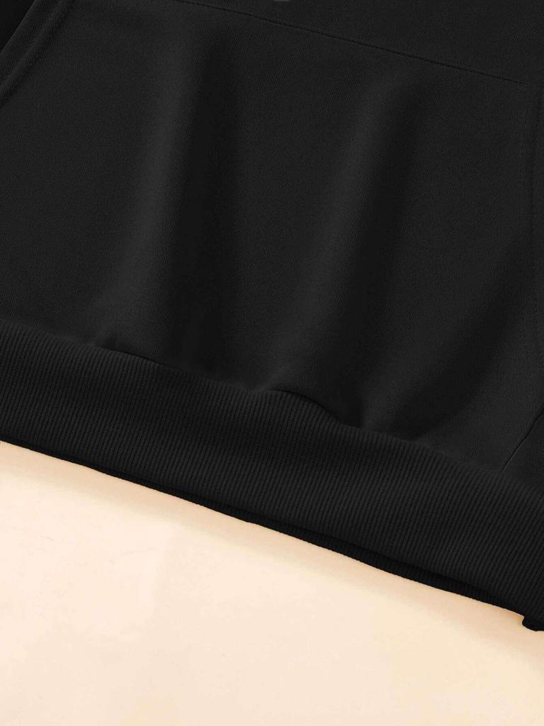 Men's Casual Polyester Pullover with Kangaroo Pocket Slight Stretch Knit Fabric Regular Fit Alphabet Pattern Streetweat Hoodies