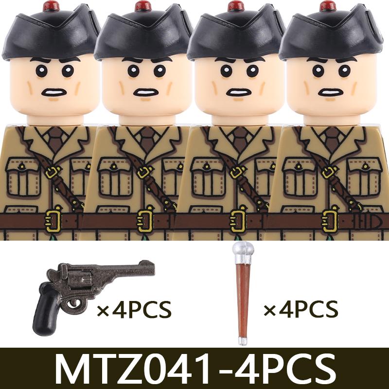 MOC Военная Серия WW1 Прусский Британский Солдат Фигурки Строительные Блоки Армия Пехотинец Воин Рюкзак Аксессуары Кирпичики Игрушки