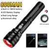 800MAH Portable Spotlight Long Range LED Flashlight Built-in 18650 Battery Aluminum Alloy Zoom With Bicycle Clip For  Outdoor Camping