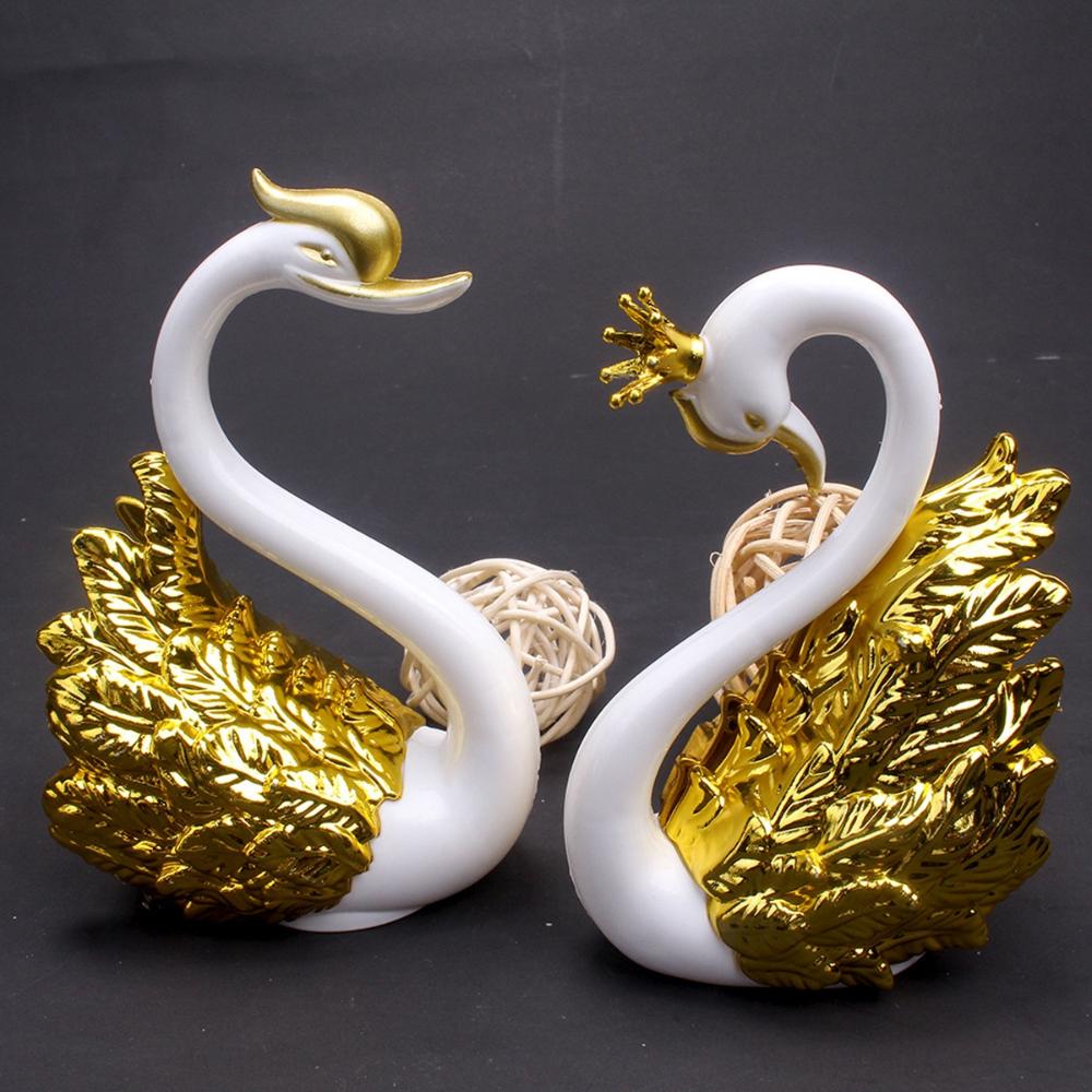 Decorative Table Baking Decoration Swan Figurine Anniversary Ornament Cake Topper Miniatures