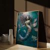 Dark Academia Mermaid Art Poster Prints For Living Room Home Decor Gothic Scary Mermaid Canvas Painting Wall Art Cuadros No Frame