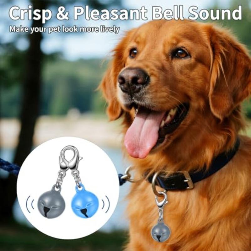 14 Pcs Pet Bell, Small Dog Collar Bell with Key Rings Clasps Cat Collar Charms Pet Pendant Accessories for Small Animal Dog Goa