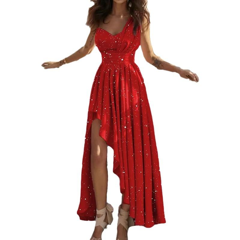 Новое повседневное длинное платье без рукавов с цветочным принтом, женское платье с v-образным вырезом и принтом, богемные платья в стиле ретро