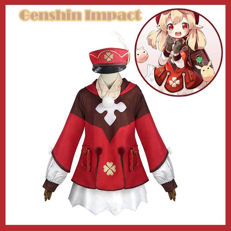 Genshin Impact Клее Косплей Полный Комплект Костюм Вечеринка Наряд Униформа Хэллоуин