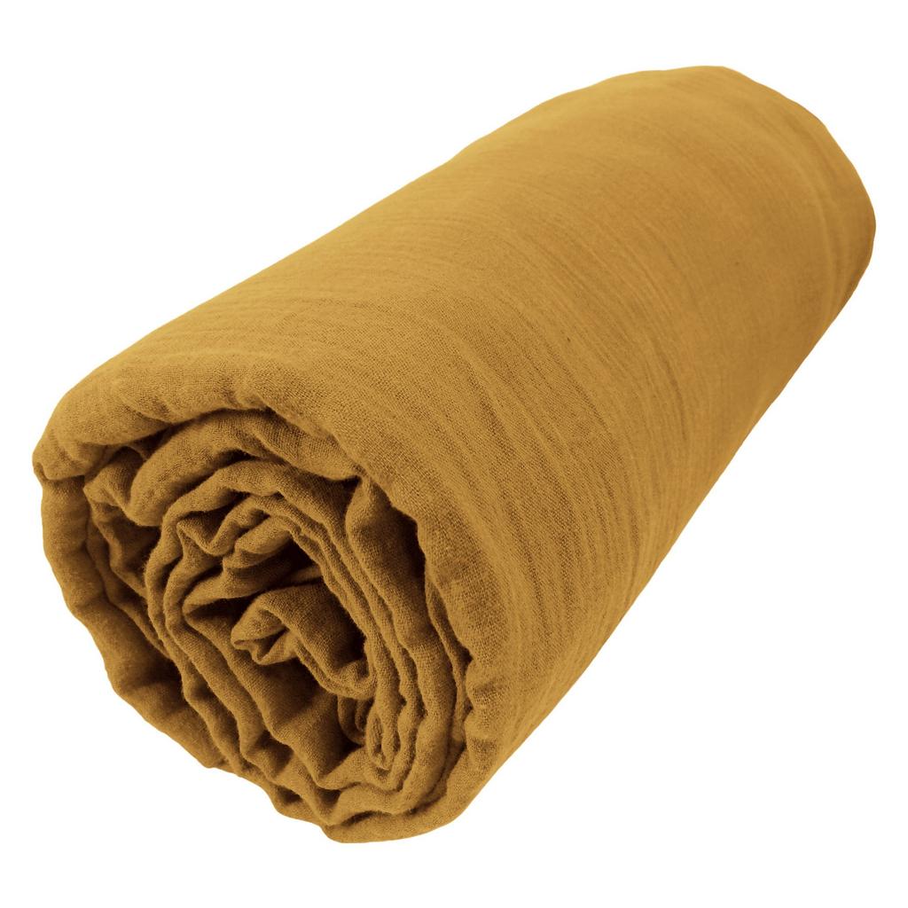 Простыня на подгонке 160x200 см из хлопковой марли Safran.