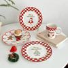 Christmas Ceramic Tableware Santa Claus Coffee Mug Creative Vintage Tableware Dessert Dish Dinner Plate Gingerbread Man Plates