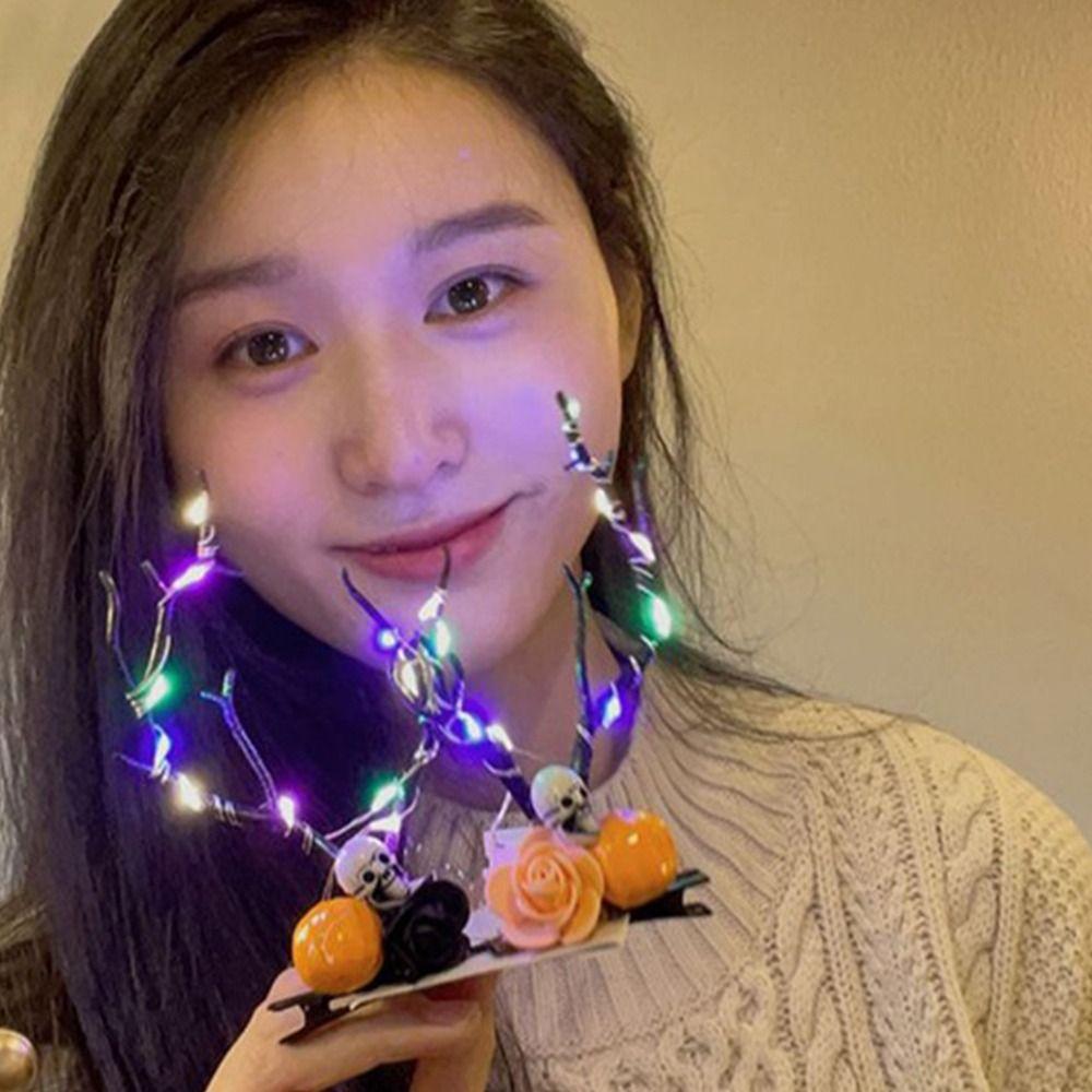 LED Fairy Deer Ear Headband Elk Ears Kids Head Wear Halloween Glowing Antler Hair Hoop  Photo Props