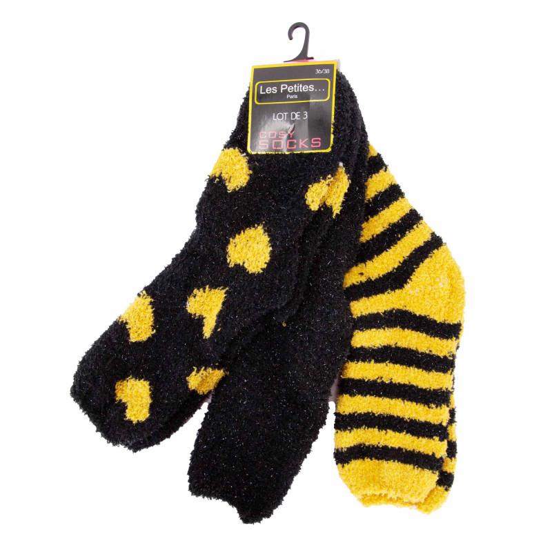 Набор из 3 уютных женских носков-клодет LES PETITES...PARIS