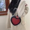 Осень и зима, высококлассная нишевая сумка кроссбоди для мобильного телефона для通勤, женская новая модная контрастная цветная сумка-сердечко