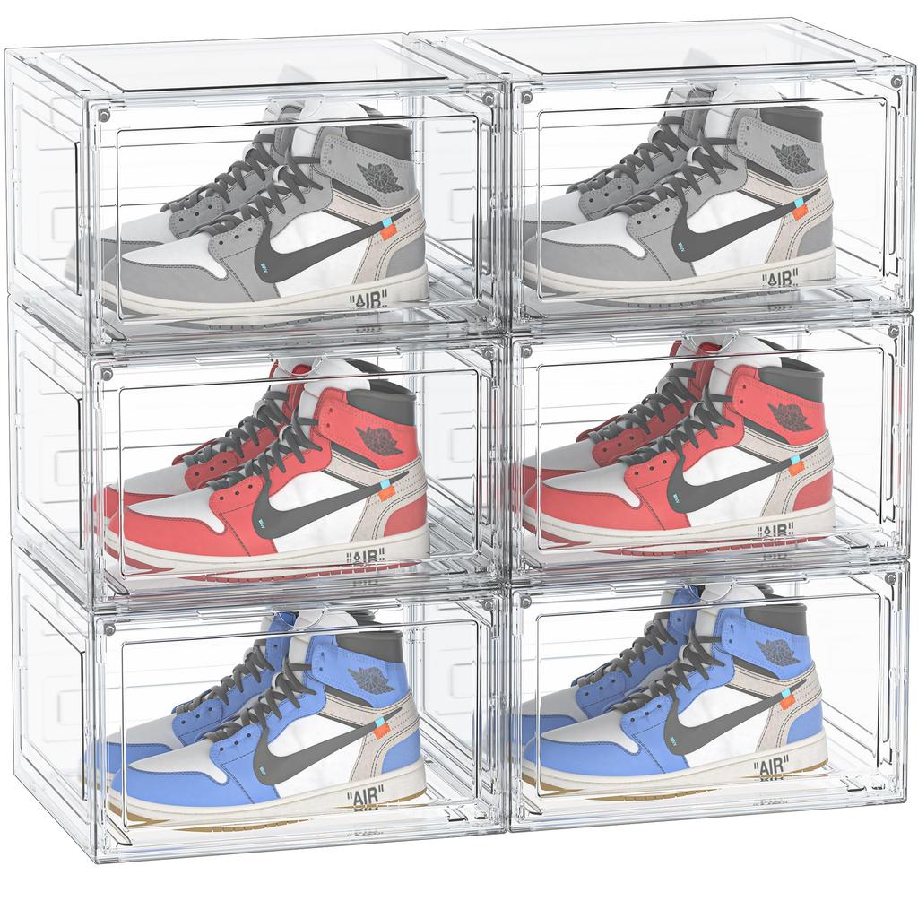 Обувь 6 Большая емкость для хранения Прозрачная передняя магнитная дверь для кроссовок Небольшое косметическое хранилище для обуви Хранение обуви Унисекс Вход для обуви Сборка обуви с