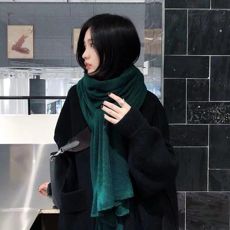 Women's Solid Color Thick Warm Student Couple Scarf New Autumn Winter Female Imitation Cashmere Versatile Scarfs