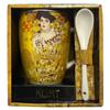 [R1993] - Porcelain Mug + Spoon 'Gustav Klimt' (Adele) - 10. 5x8cm