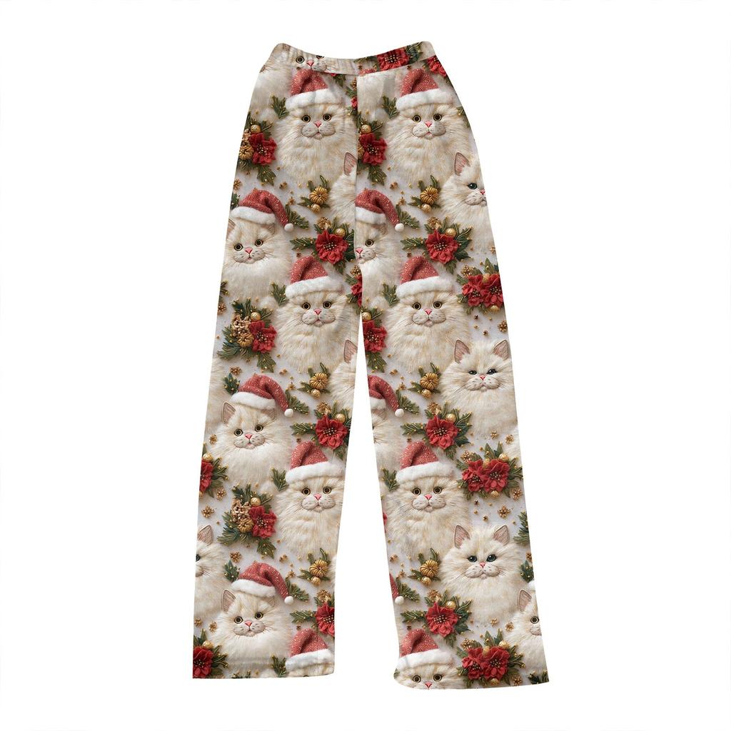 Женские осенне-зимние клетчатые брюки полной длины, спортивные брюки