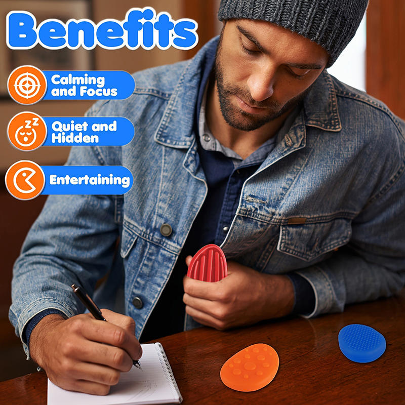6 шт. Игрушки для игрушек Fidget Toys для взрослых, сенсорные силиконовые камни, текстурированные для детей с аутизмом, успокаивающие игрушки для снятия стресса