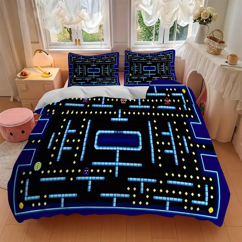 Pacman Maze Adventure Print 3Pcs Bedding Setduvet Cover With 2 Bedropillowcase Home Birthday Gift