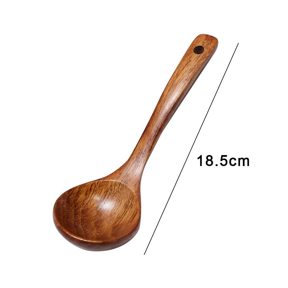 1 шт длинные деревянные ложки из натурального дерева кухонные ложки столовые приборы для супа корейский домашний стиль смешивания I2D4