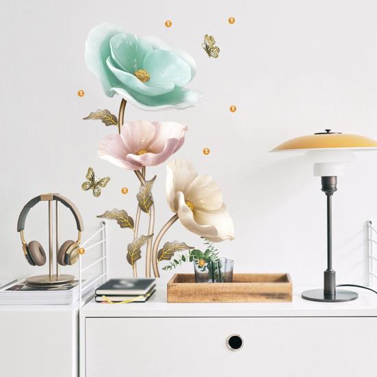 Элегантные наклейки на стену с изображением орхидеи, прочный материал из ПВХ, легко моющийся, высококлеящийся дизайн, декоративные наклейки для рисования, сексуальная одежда для взрослых