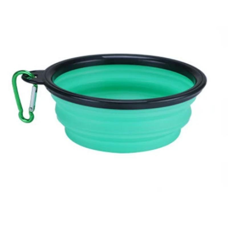Collapsible Pet Silicone Dog Food Water Bowl Outdoor Camping Travel Portable Folding  Supplies   Dishes with Carabiner