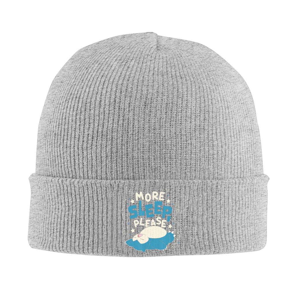 PPokemon Snorlax More Sleep Please Knitted Caps for Women Unisex Beanies Autumn Winter Hats Acrylic Warm Cap