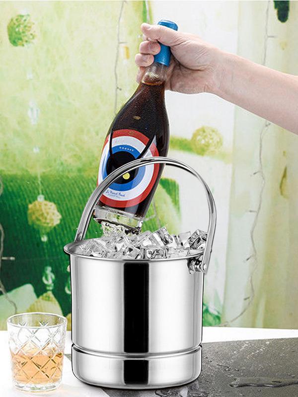 Ведерко для льда для бара, ведерко для льда из нержавеющей стали с ситечком, ведерко для охлаждения вина и пива, барные принадлежности для вина, аксессуары для домашнего бара