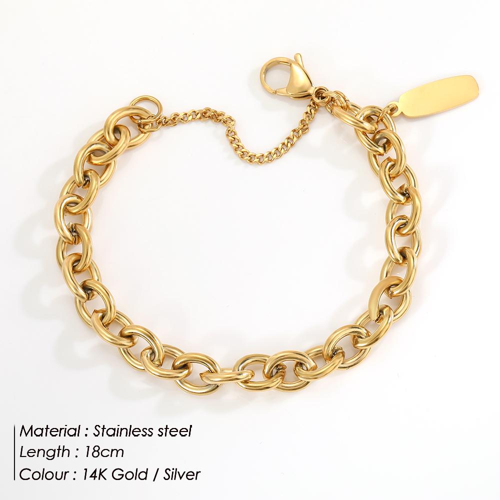 EManco Handmade Chain Fashion Jewelry Punk Stainless Steel Chain Bracelet Women Gift Wedding Bracelet Birthday Party