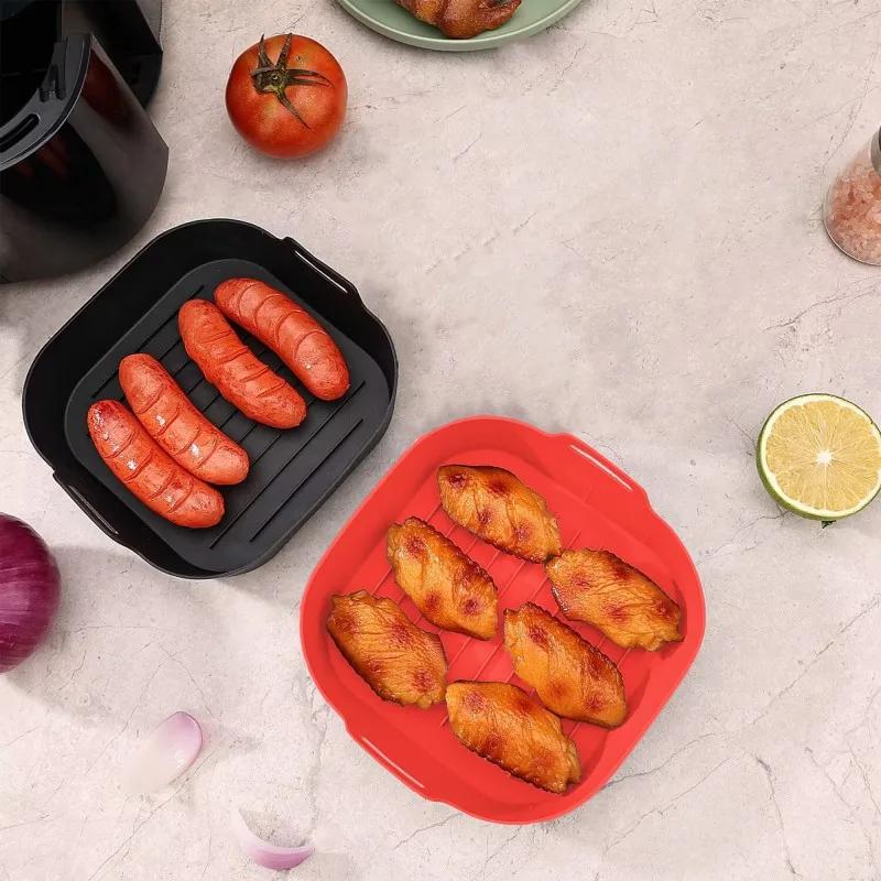 Kitchencook - Silpot Square Red - Lot De 2 Paniers Cuisson Silicone Air Fryer