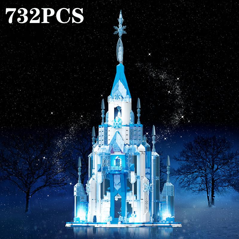732PCS Magic Castle Building Set Creative Snow Theme DIY Educational Toys Holiday Birthday Gift for Kids Ages 6-12