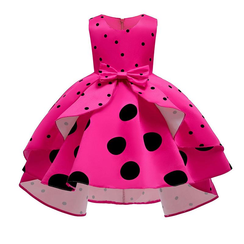 Детское платье принцессы с принтом в горошек для девочек, нарядные платья на день рождения для девочек, костюм