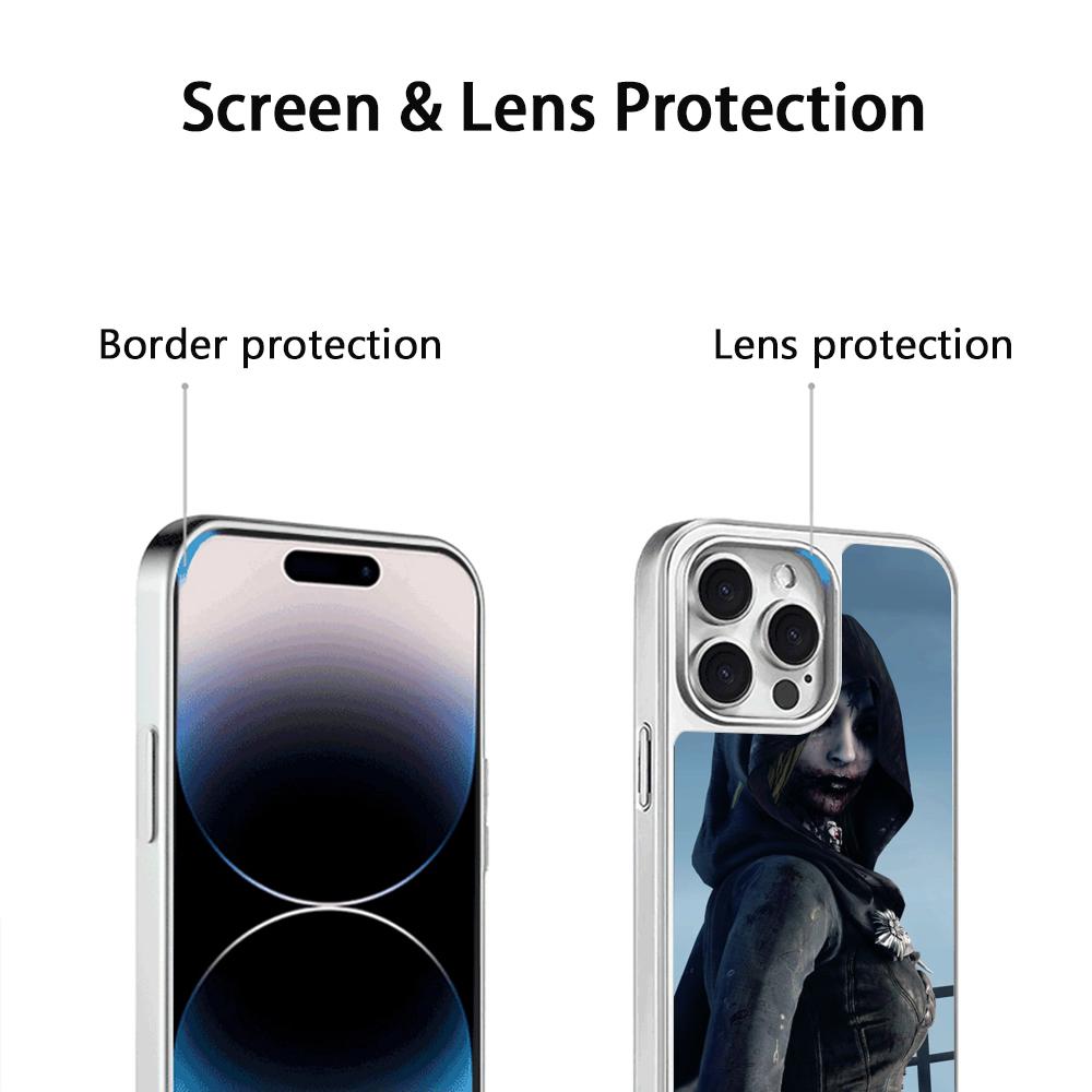 Pop ins thriller evil daughter poster Phone Case for iPhone 16 15 14 13 12 11 Pro Max Sheepskin Silver-edged protective case