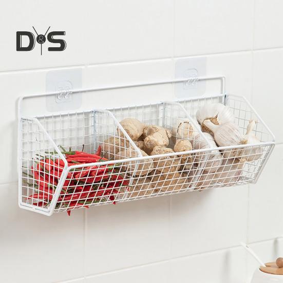 Настенная корзина для хранения, прочная несущая конструкция, полая, простая в установке, кухонный органайзер для овощей и лука, держатель для хранения