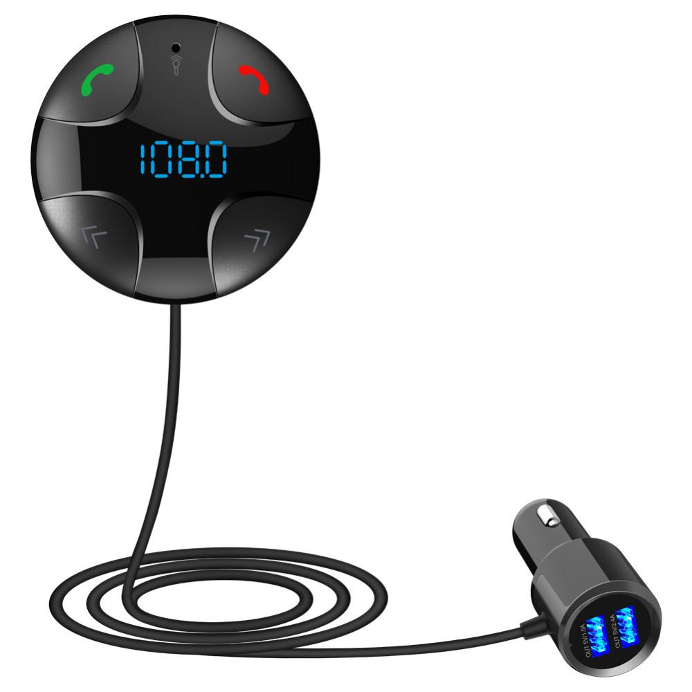 Bluetooth FM-передатчик Беспроводной автомобильный приемник AUX Комплект MP3-аудиоплеер Громкая связь Адаптер-динамик