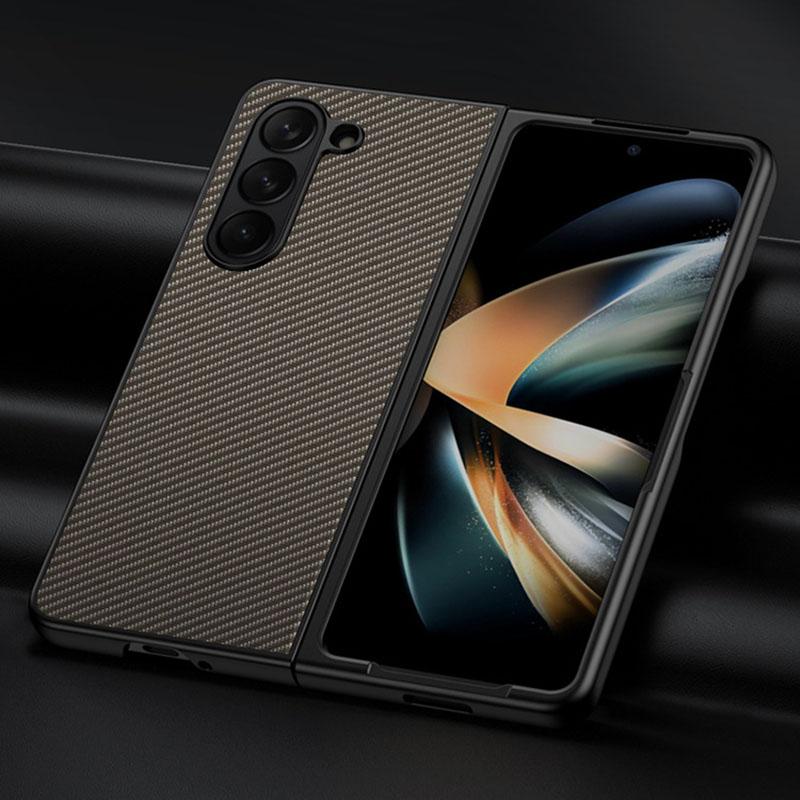 For Samsung Galaxy Z Fold6 5G Case Carbon Fiber Texture PU+PC Phone Cover