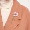 Carnation Brooch Women Simple Elegance Enamel Plant Fine Workmanship Shiny Corsage