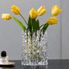 1pc Living Room Decoration Water Flower Vase Glacier Glass Simple Transparent Decorative