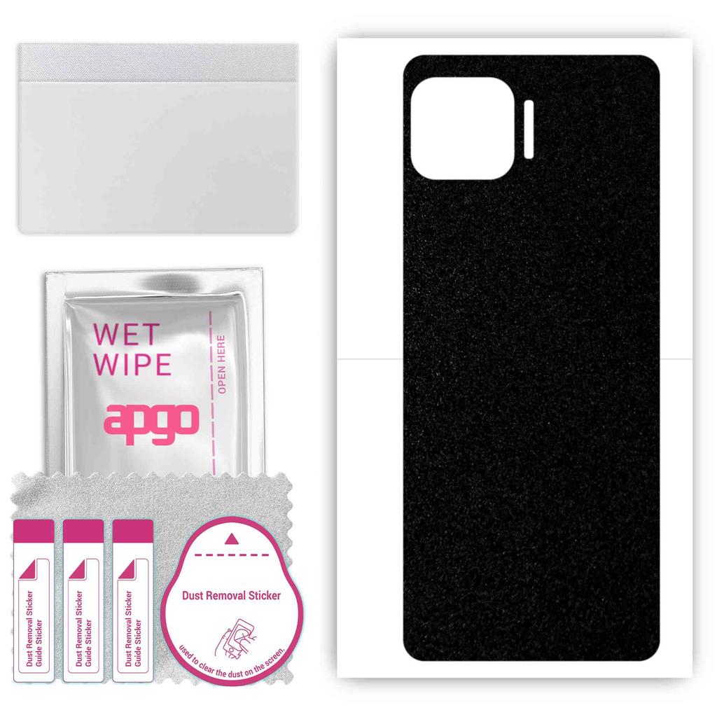apgo Protective Skin Sticker for the back compatible with Motorola One 5G UW, Wrap Film, Foil, Vinyl - Pattern Matte Black