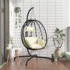 VidaXL Egg-shaped Hanging Chair with Cream White Cushion 360046