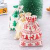 Plain Elk Snowman Wedding Favor Drawstring Pouch Merry Christmas Candy Organizer Jute Gift Bags