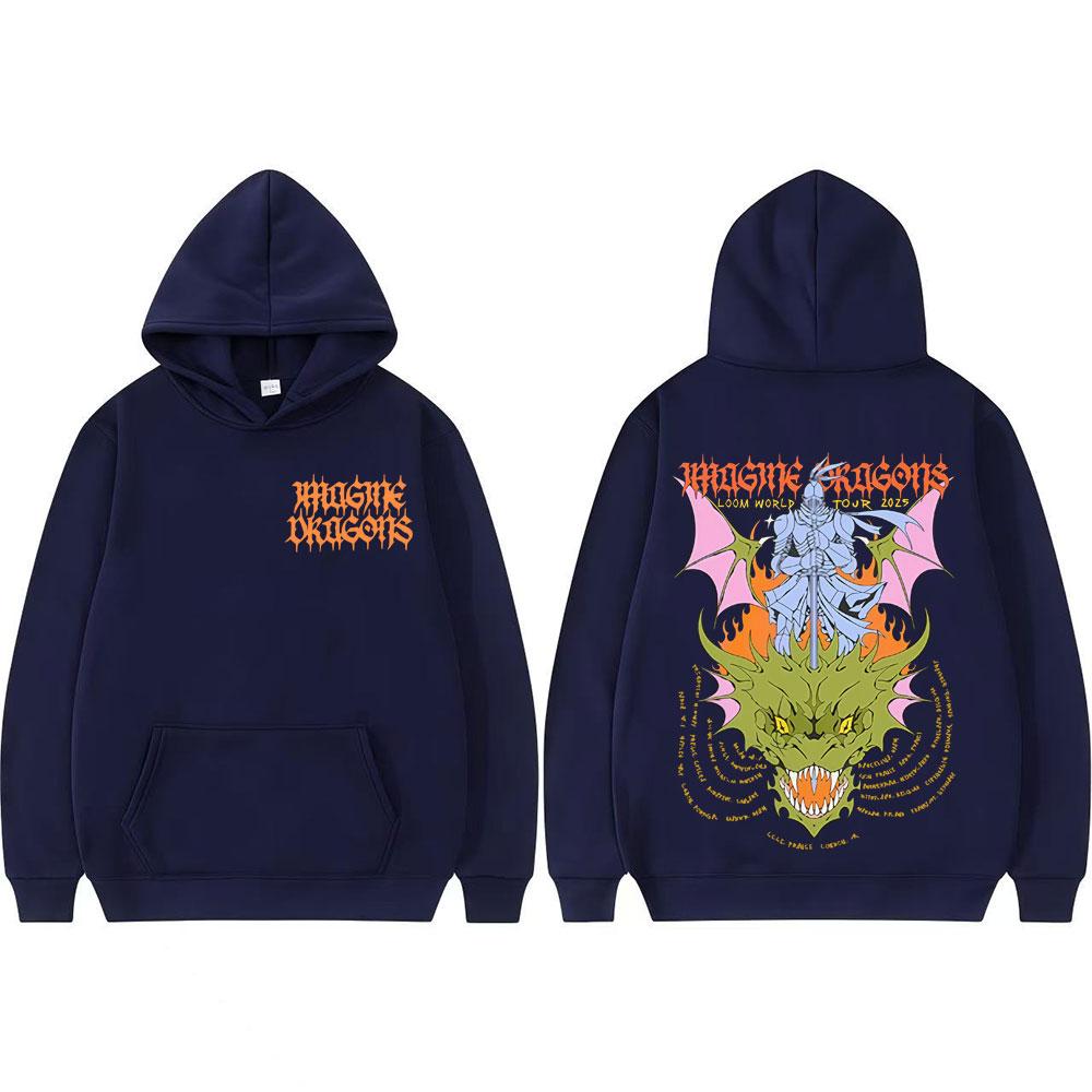 Imagine Dragons KNIGHT DRAGON Мировой Тур Худи с принтом Топы Мужские Женские Харадзюку Эстетика Хип-Хоп Топы Худи Комфорт Свитшоты